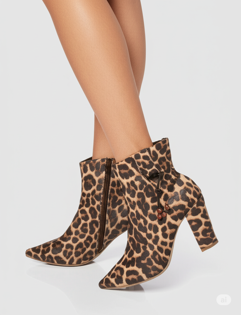 Bota Ankle Boot Onça