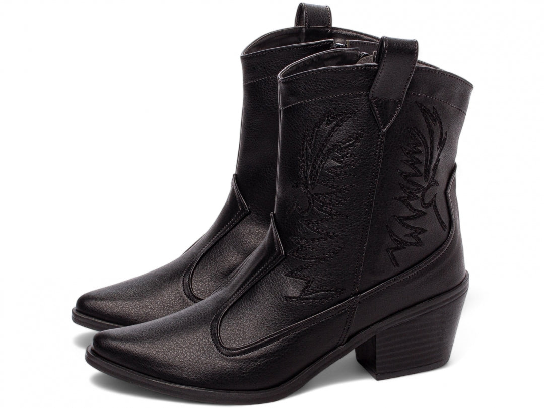 Bota Thifany Texana Country Cano Baixo na Versão Preta