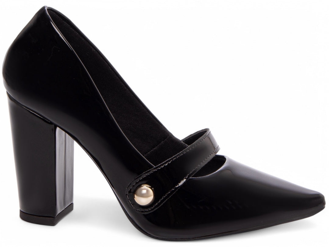 Scarpin Classic Shine | A Elegância Atemporal com um Toque de Ouro