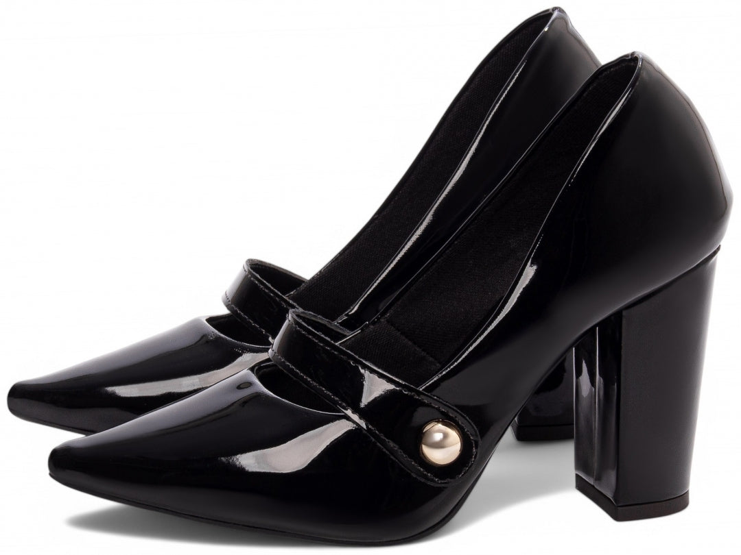 Scarpin Classic Shine | A Elegância Atemporal com um Toque de Ouro