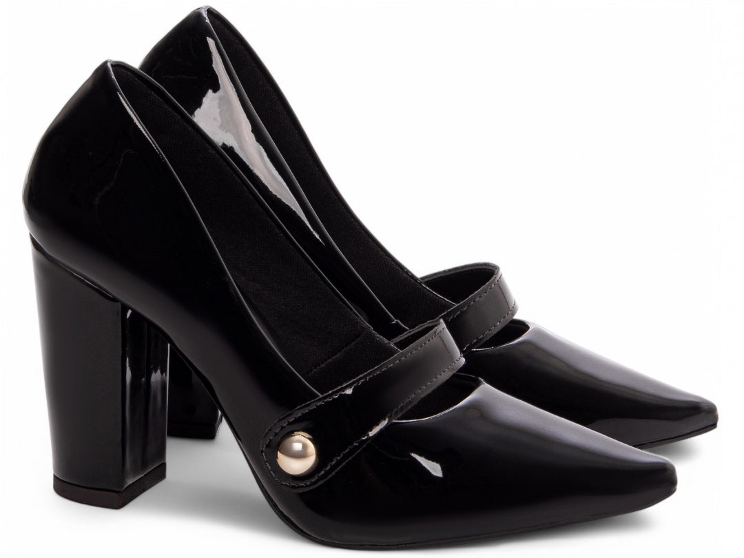 Scarpin Classic Shine | A Elegância Atemporal com um Toque de Ouro