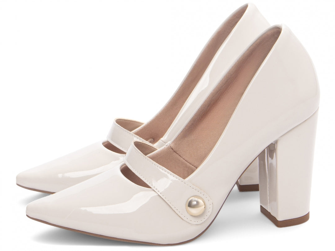 Scarpin Classic Shine Pure White