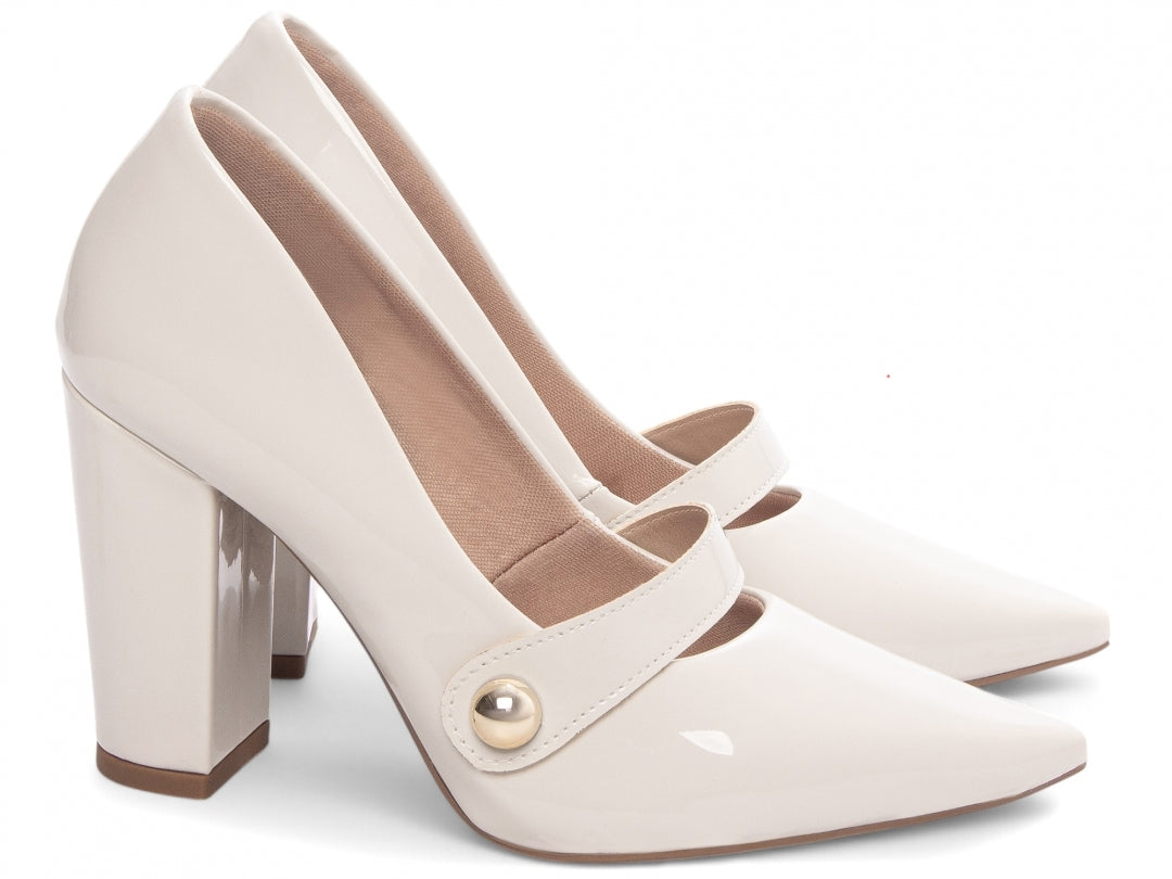 Scarpin Classic Shine Pure White