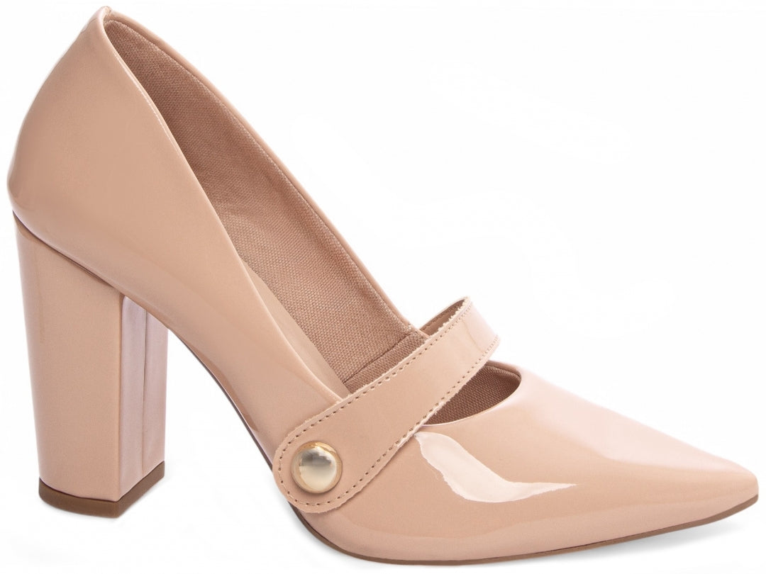 Scarpin Classic Shine Nude Glam