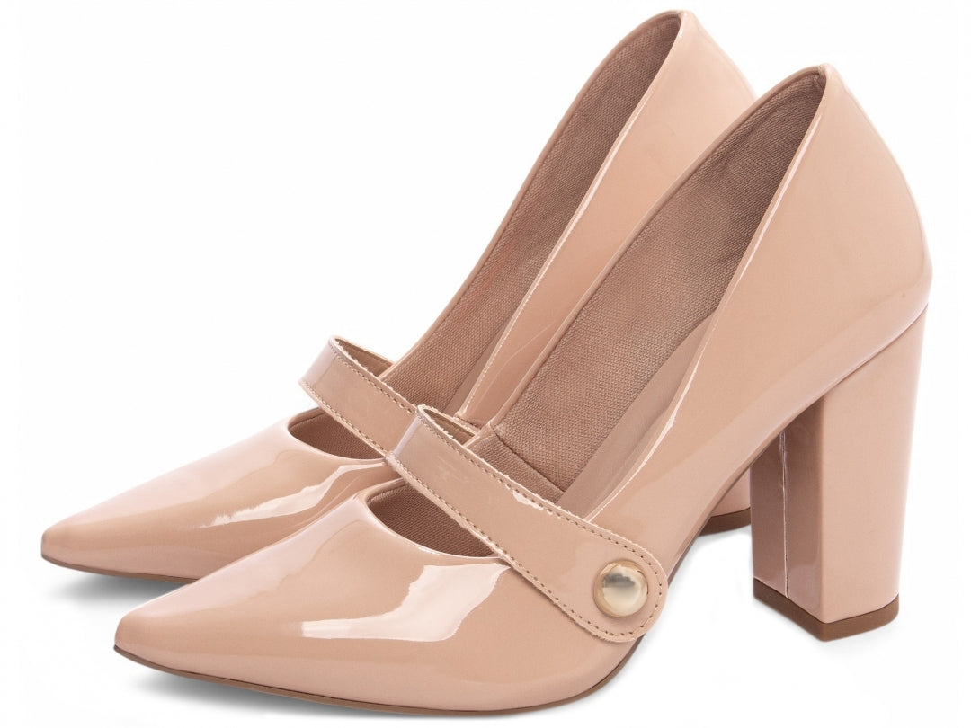 Scarpin Classic Shine Nude Glam