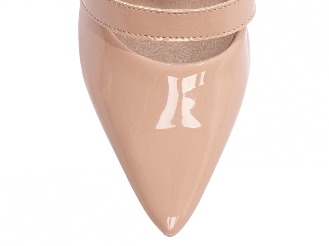 Scarpin Classic Shine Nude Glam