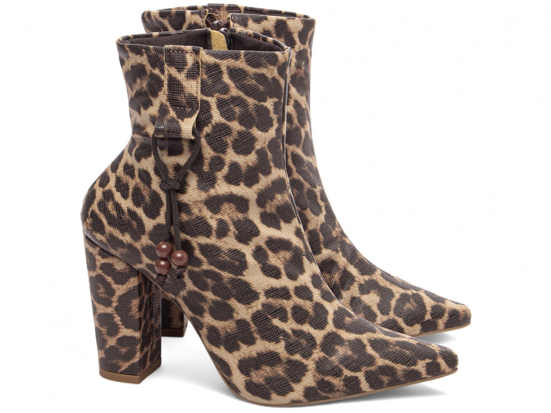 Bota Ankle Boot Onça