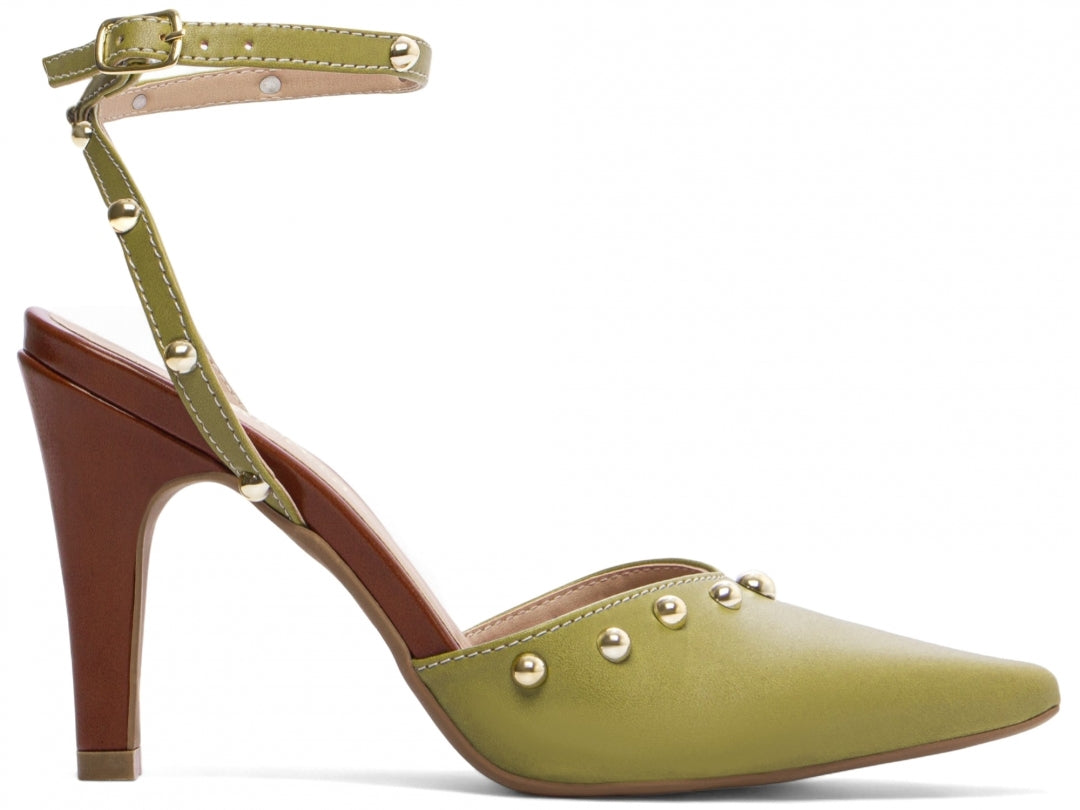 O Scarpin Verde e Caramelo Pietra