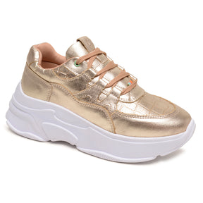 Tênis Chunky Metalizado Sneaker Feminino