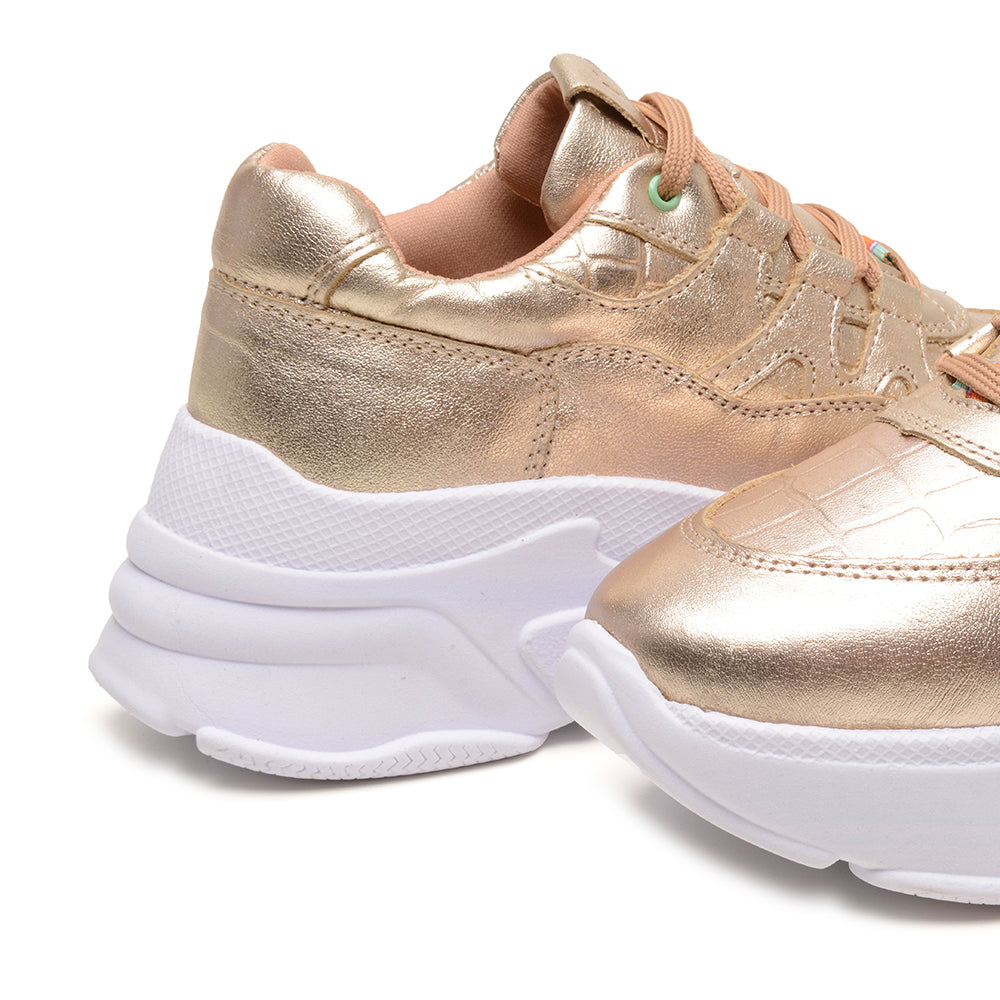 Tênis Chunky Metalizado Sneaker Feminino