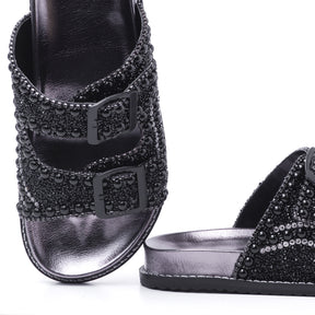 Papete Sandália Feminina Birken Pedraria Strass Brilho Luxo
