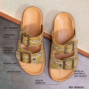Sandália Papete  em Pedra de Zircônia