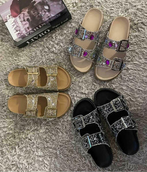 Sandália Papete  em Pedra de Zircônia