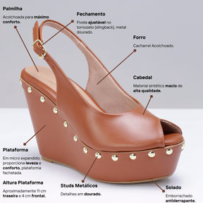 Anabella Marrom com Taxas Peepetoe