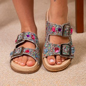 Sandália Papete  em Pedra de Zircônia