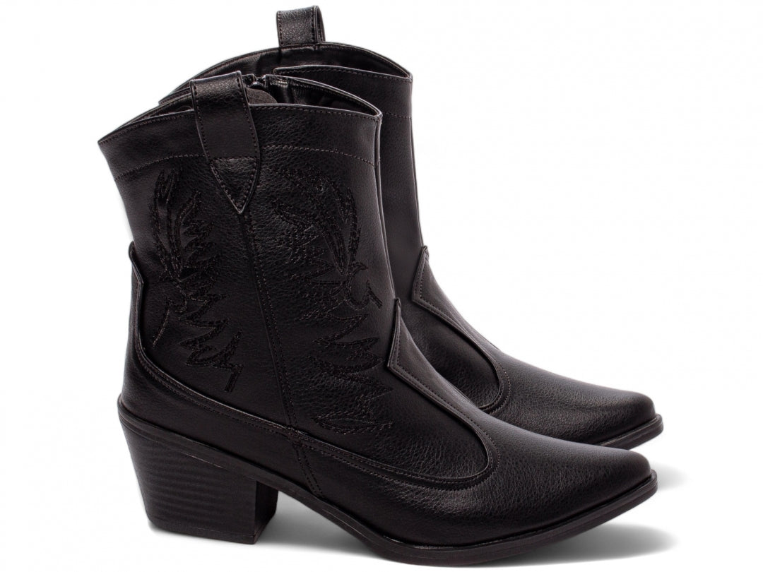 Bota Thifany Texana Country Cano Baixo na Versão Preta
