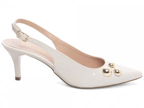 Scarpin Branco de Salto Baixo Pri