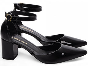 Scarpin Verniz Black & Gold
