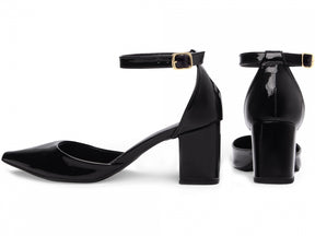 Scarpin Verniz Black & Gold