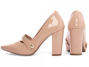 Scarpin Classic Shine Nude Glam