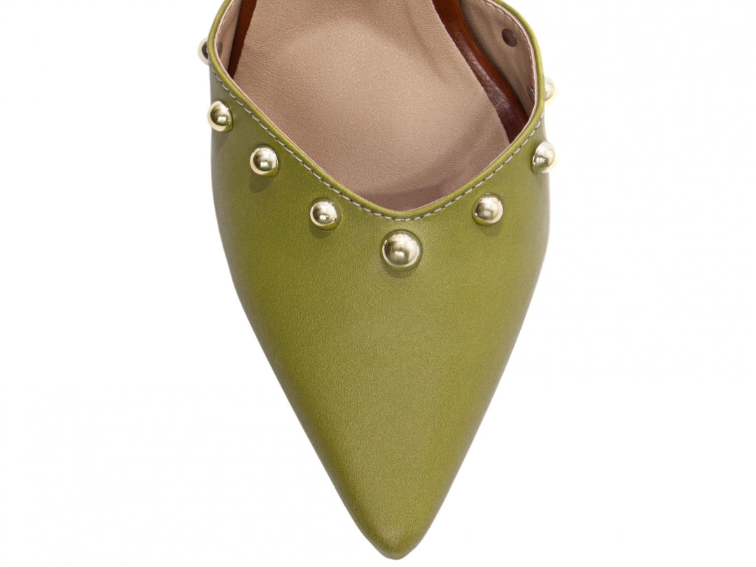 O Scarpin Verde e Caramelo Pietra