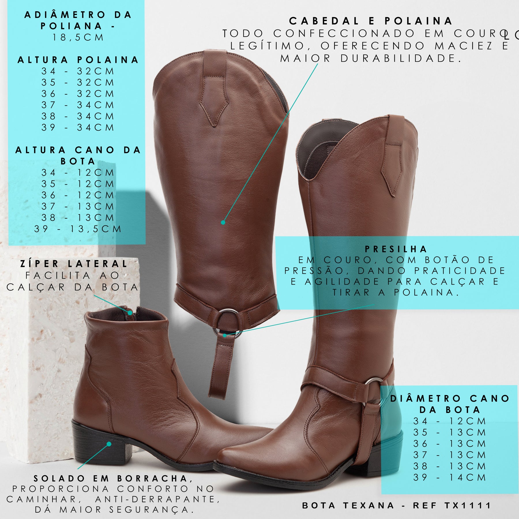 Bota Western de Couro 2x1